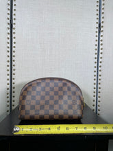 Louis Vuitton Damier Ebene Brown with Gold Logo Coated Canvas Pouch