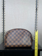 Louis Vuitton Damier Ebene Brown with Gold Logo Coated Canvas Pouch