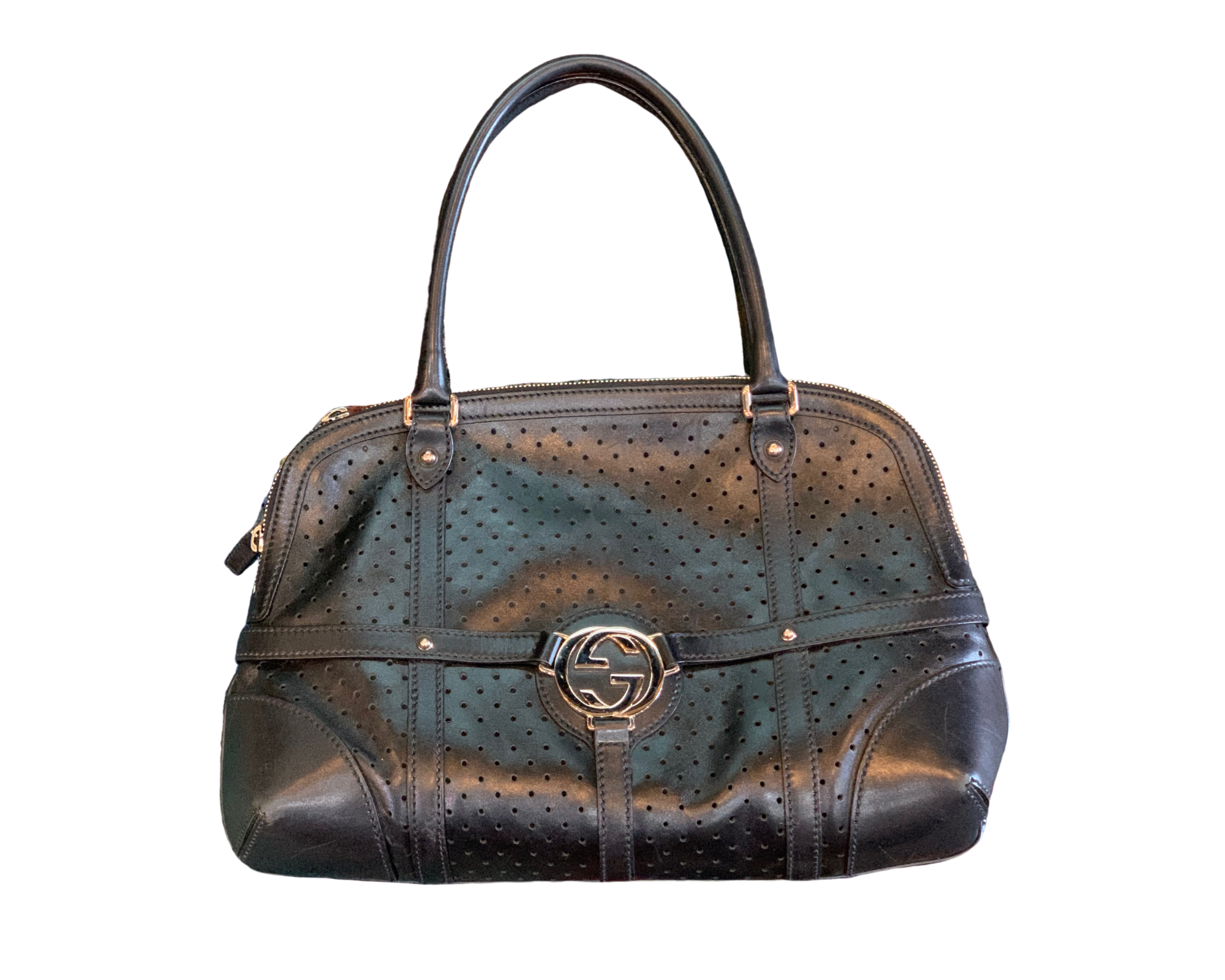 Gucci black leather discount purse