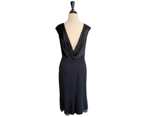 St. John Black Knit Sleeveless Evening Dress