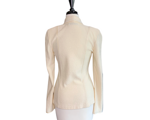 St. John Cream Nubby Wool Blend Evening Jacket